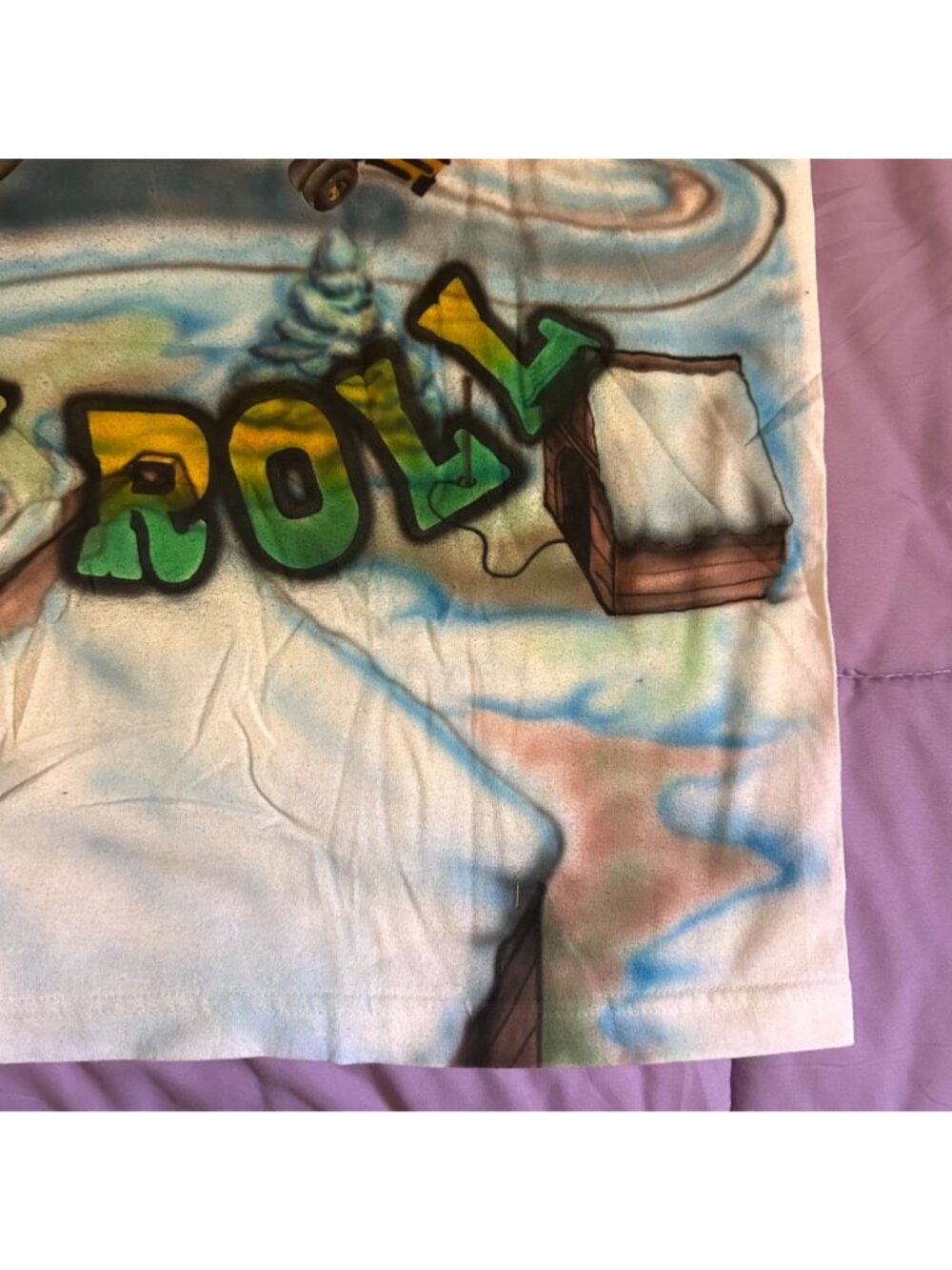 This Is How We Roll Airbrushed Mariposa School Bus Graphic T-Shirt Large Alstyle - Picture 7 of 14